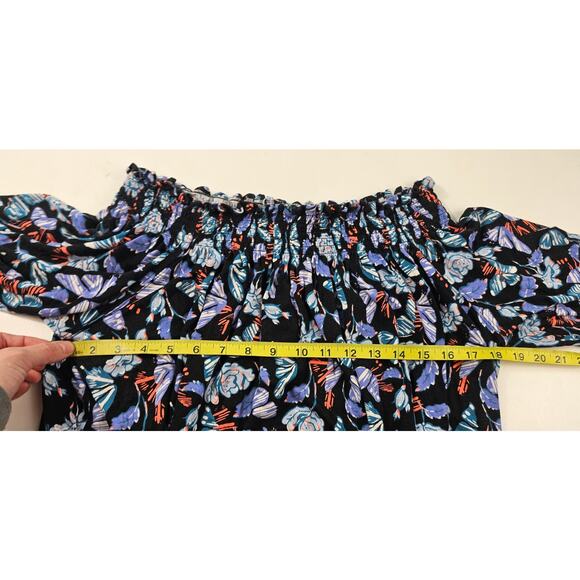 Free People Lexington Off-the-Shoulder Top Small boho oversized EUC colorful - Picture 9 of 10